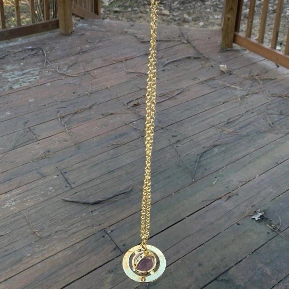 Vivienne Westwood Necklace Large Orb Gold Pink Light Purple new - Picture 4 of 8